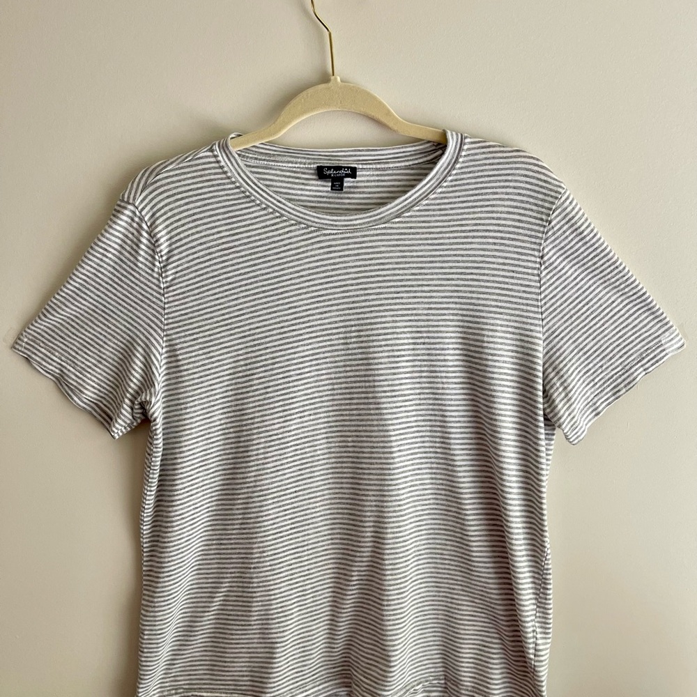 Splendid Gray Striped Short Sleeve Tee